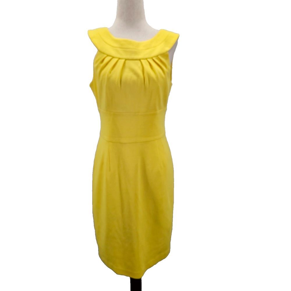 Trina Turk‎ Dress Women's Size 0 Yellow Sheath Sleeveless Back Zip 2102239 EUC
